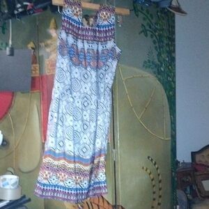 Multicolor Sleeveless Bohemian Dress
